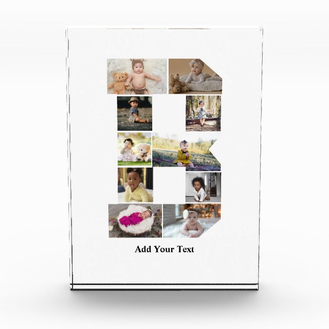 Design Your Own Letter B Photo Collage Block (Front)