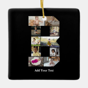 Design Your Own Letter B Photo Collage Ceramic Ornament