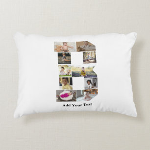 Design Your Own Letter B Photo Collage Decorative Cushion