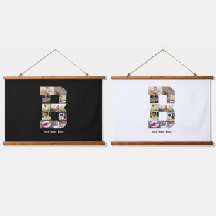 Design Your Own Letter B Photo Collage Hanging Tapestry
