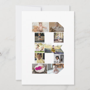 Design Your Own Letter B Photo Collage Holiday Card