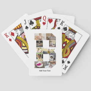 Design Your Own Letter B Photo Collage Playing Cards
