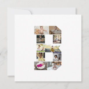 Design Your Own Letter B Photo Collage Thank You Card