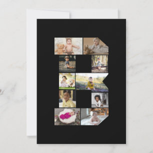 Design Your Own Letter B Photo Collage Thank You Card