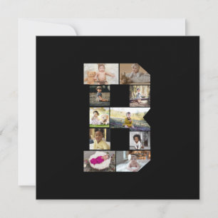 Design Your Own Letter B Photo Collage Thank You Card
