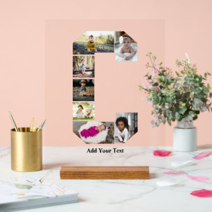 Design Your Own Letter C Photo Collage Acrylic Sign