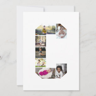 Design Your Own Letter C Photo Collage Announcement