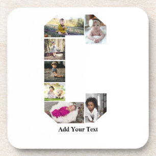 Design Your Own Letter C Photo Collage Coaster