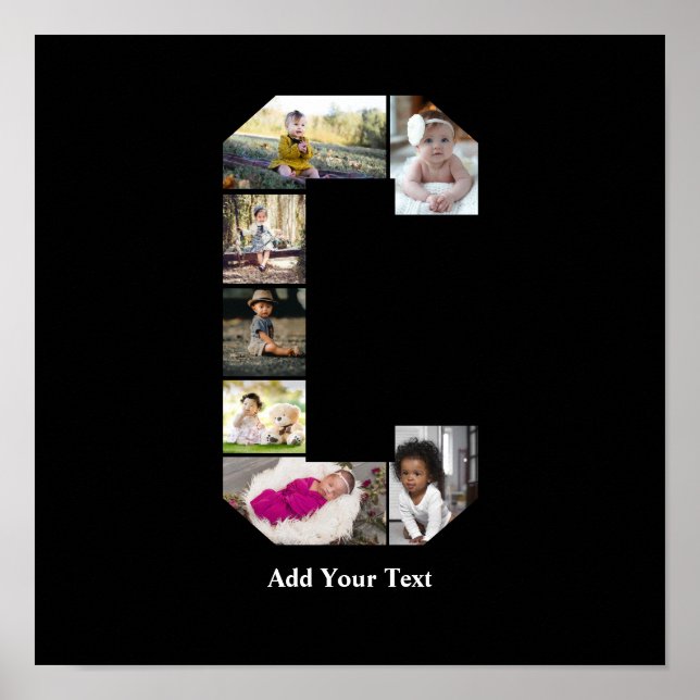 Design Your Own Letter C Photo Collage Poster (Front)