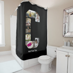 Design Your Own Letter C Photo Collage Shower Curtain