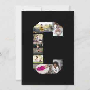 Design Your Own Letter C Photo Collage Thank You Card