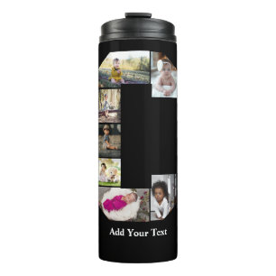 Design Your Own Letter C Photo Collage Thermal Tumbler