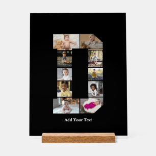 Design Your Own Letter D Photo Collage Acrylic Sign