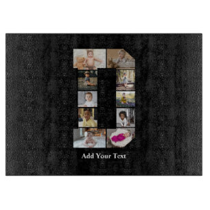 Design Your Own Letter D Photo Collage Cutting Board