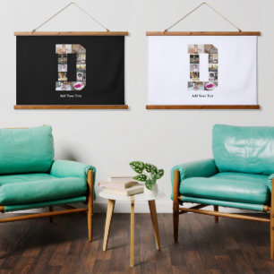 Design Your Own Letter D Photo Collage Hanging Tapestry