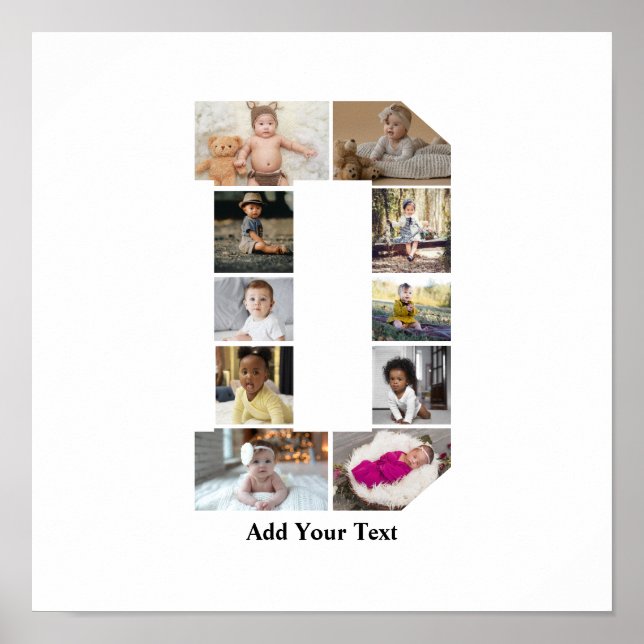 Design Your Own Letter D Photo Collage Poster (Front)