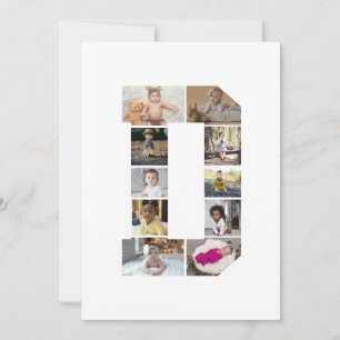 Design Your Own Letter D Photo Collage Thank You Card