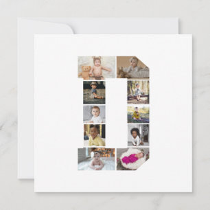 Design Your Own Letter D Photo Collage Thank You Card