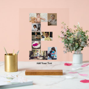 Design Your Own Letter E Photo Collage Acrylic Sign