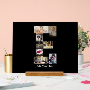 Design Your Own Letter E Photo Collage Acrylic Sign