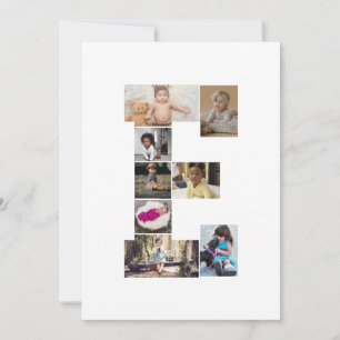 Design Your Own Letter E Photo Collage Thank You Card