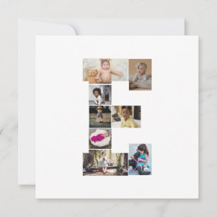 Design Your Own Letter E Photo Collage Thank You Card