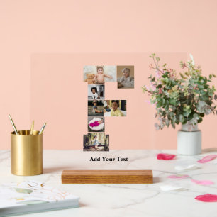 Design Your Own Letter F Photo Collage Acrylic Sign