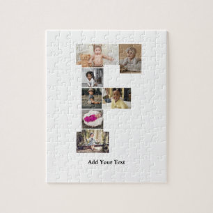 Design Your Own Letter F Photo Collage Jigsaw Puzzle
