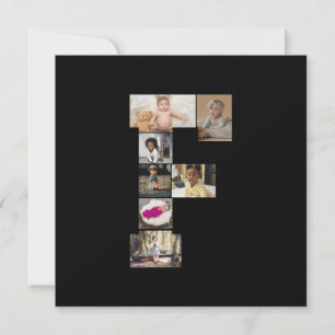 Design Your Own Letter F Photo Collage Thank You Card