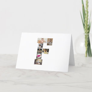 Design Your Own Letter F Photo Collage Thank You Card