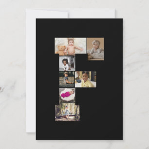 Design Your Own Letter F Photo Collage Thank You Card