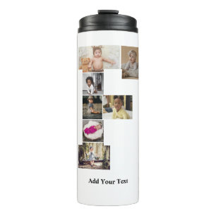 Design Your Own Letter F Photo Collage Thermal Tumbler