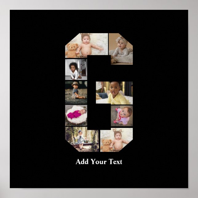 Design Your Own Letter G Photo Collage Poster (Front)