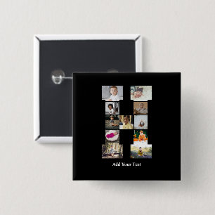 Design Your Own Letter H Photo Collage 15 Cm Square Badge