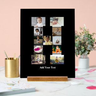 Design Your Own Letter H Photo Collage Acrylic Sign