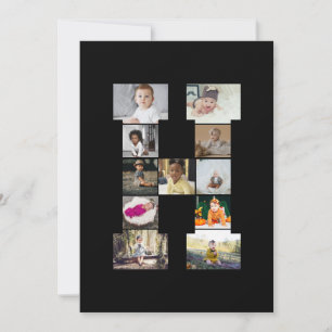 Design Your Own Letter H Photo Collage Card