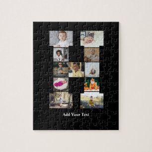 Design Your Own Letter H Photo Collage Jigsaw Puzzle