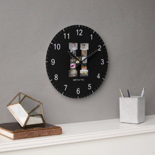 Design Your Own Letter H Photo Collage Large Clock