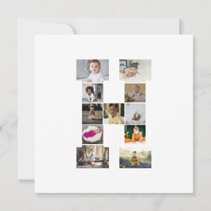 Design Your Own Letter H Photo Collage Thank You Card