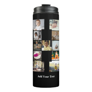 Design Your Own Letter H Photo Collage Thermal Tumbler
