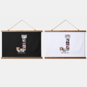 Design Your Own Letter J Photo Collage Hanging Tapestry