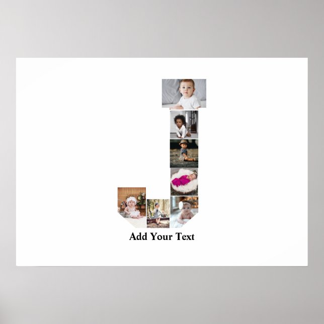 Design Your Own Letter J Photo Collage Poster (Front)