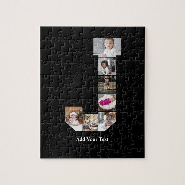 Design Your Own Letter J Photo Collage Poster Jigsaw Puzzle (Vertical)