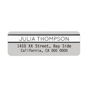 design your own light grey elegant return address label
