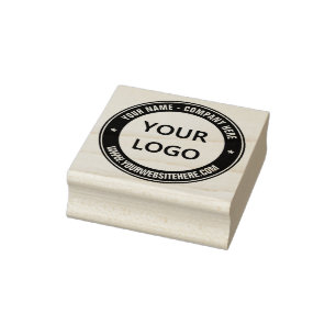 Design Your Own Logo and Text Round Rubber Stamp