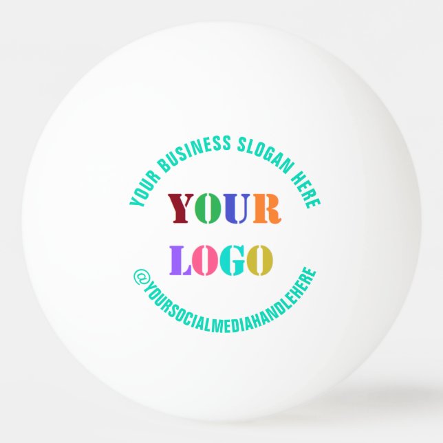 Design Your Own Logo Text Ping Pong Ball Template (Front)