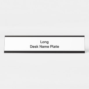 Design Your Own Long Black Desk Name Plate