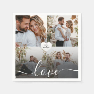 Design Your Own Love Collage Photography Napkin