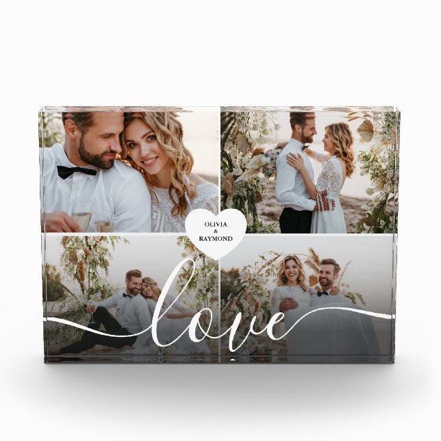 Design Your Own Love Collage Photography Photo Block (Front)