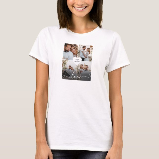 Design Your Own Love Collage Photography T-Shirt (Front)